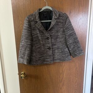 Ann Taylor brown and White/cream Tweed Jacket